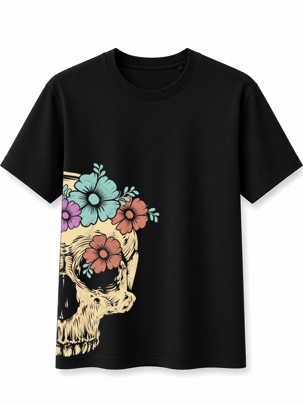 Midnight Bloom Skull T-Shirt Premium Bio Baumwolle Streetwear | Prolazon