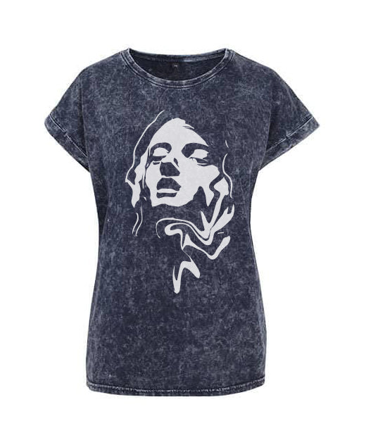 Muse Acid Wash Oversized Damen T-Shirt Navy | Prolazon