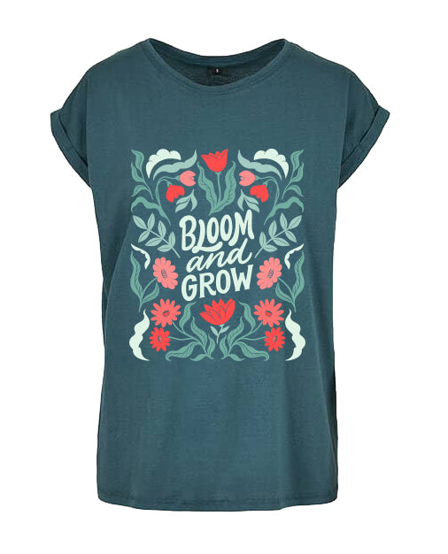Vintage Oversized Bloom & Grow Damen T-Shirt | Prolazon