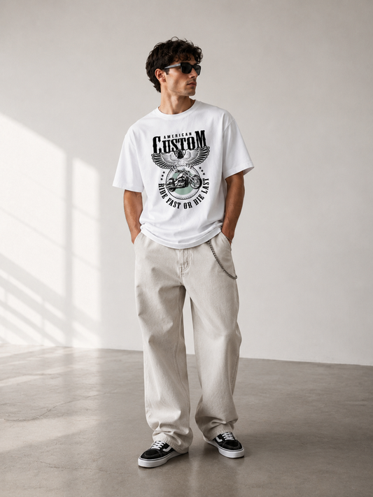 Custom Rider T-Shirt Premium Bio Baumwolle Streetwear | Prolazon