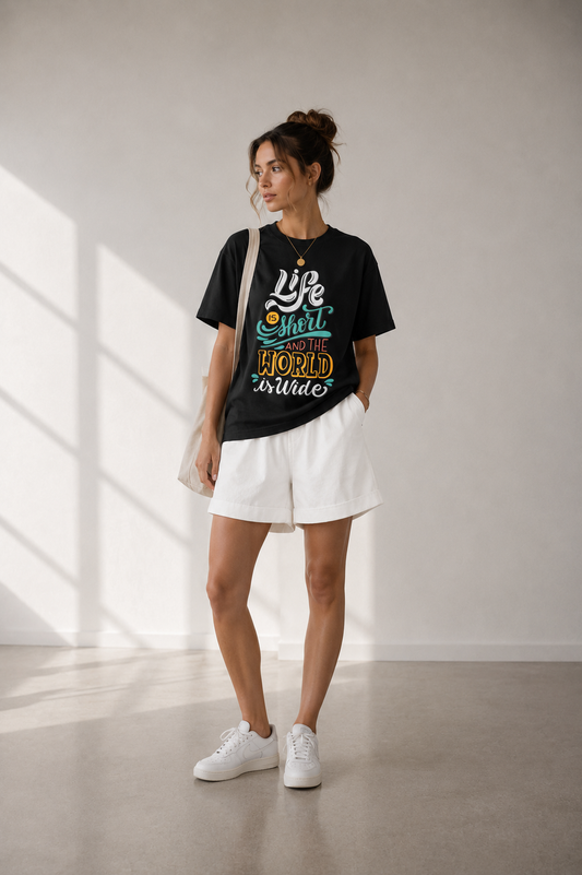 Retro Typo T-Shirt Premium Bio Baumwolle Streetwear | Prolazon