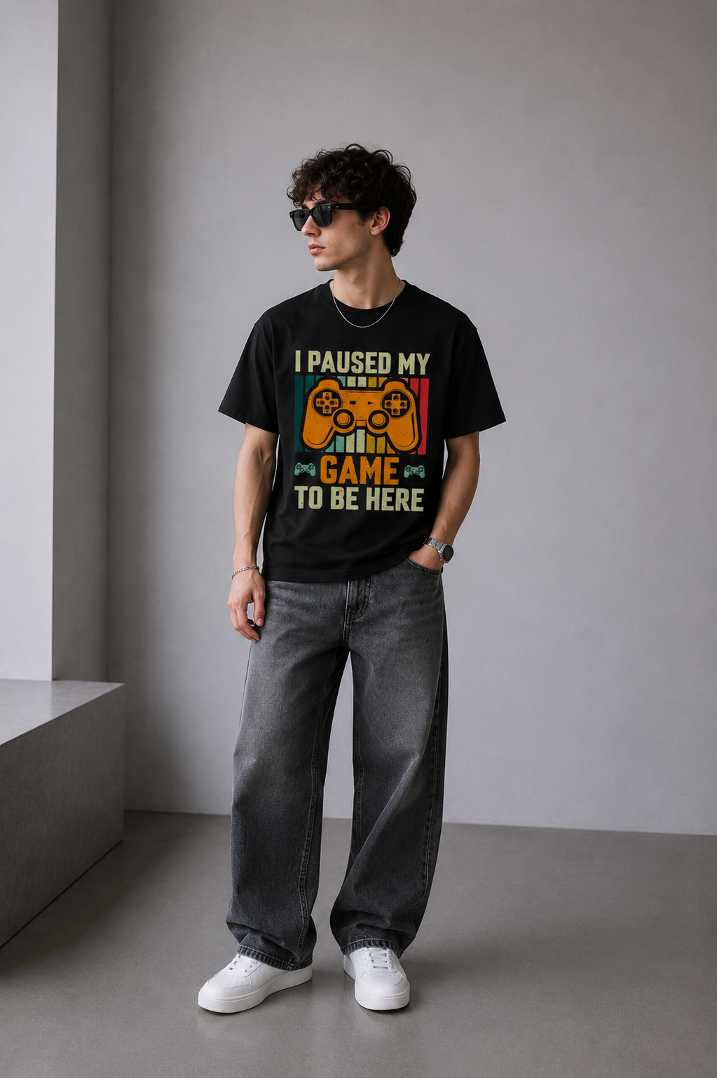 Retro Gamer T-Shirt Premium Bio Baumwolle Streetwear | Prolazon