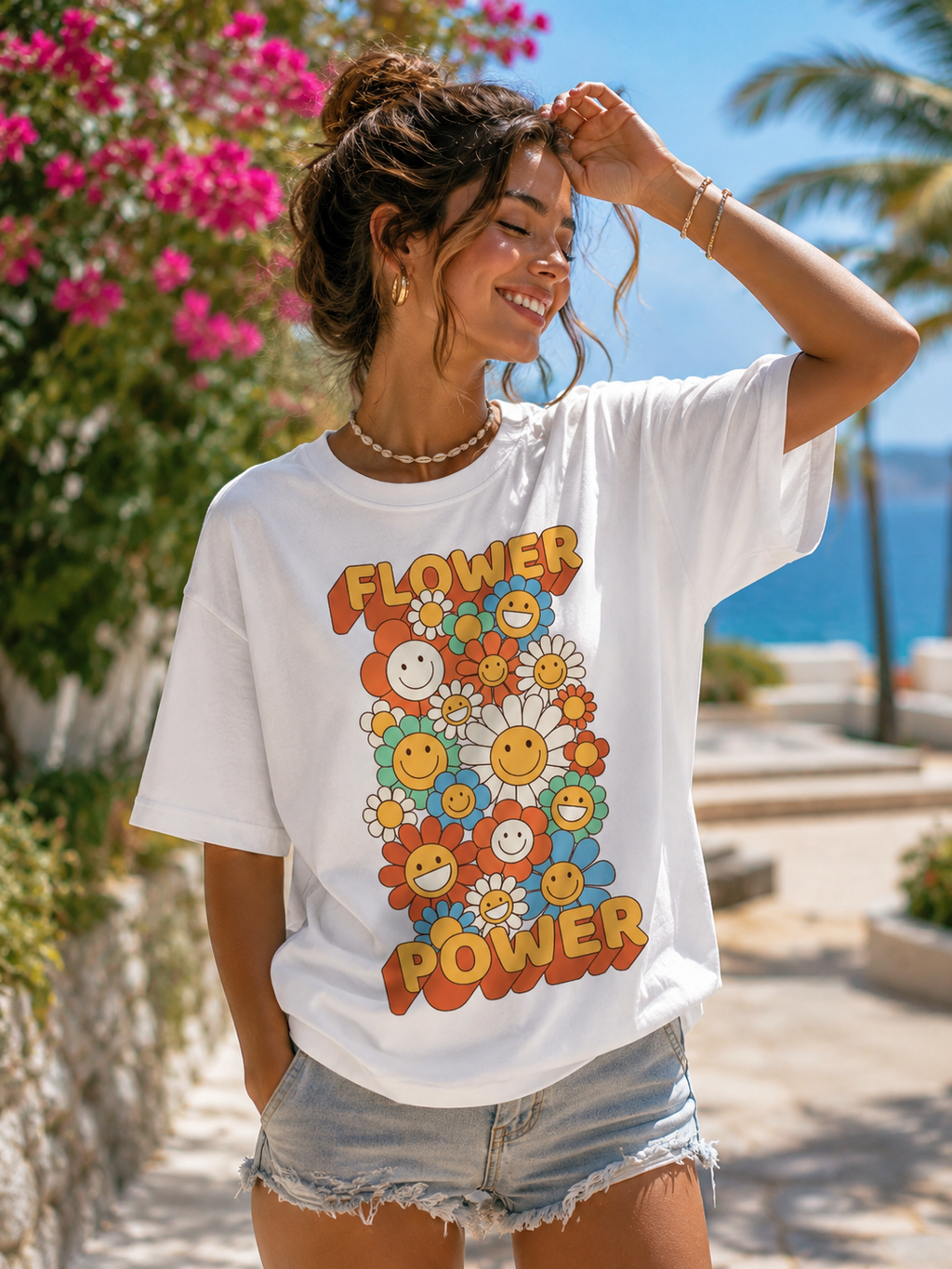Summer Smile T-Shirt Premium Bio Baumwolle Streetwear | Prolazon