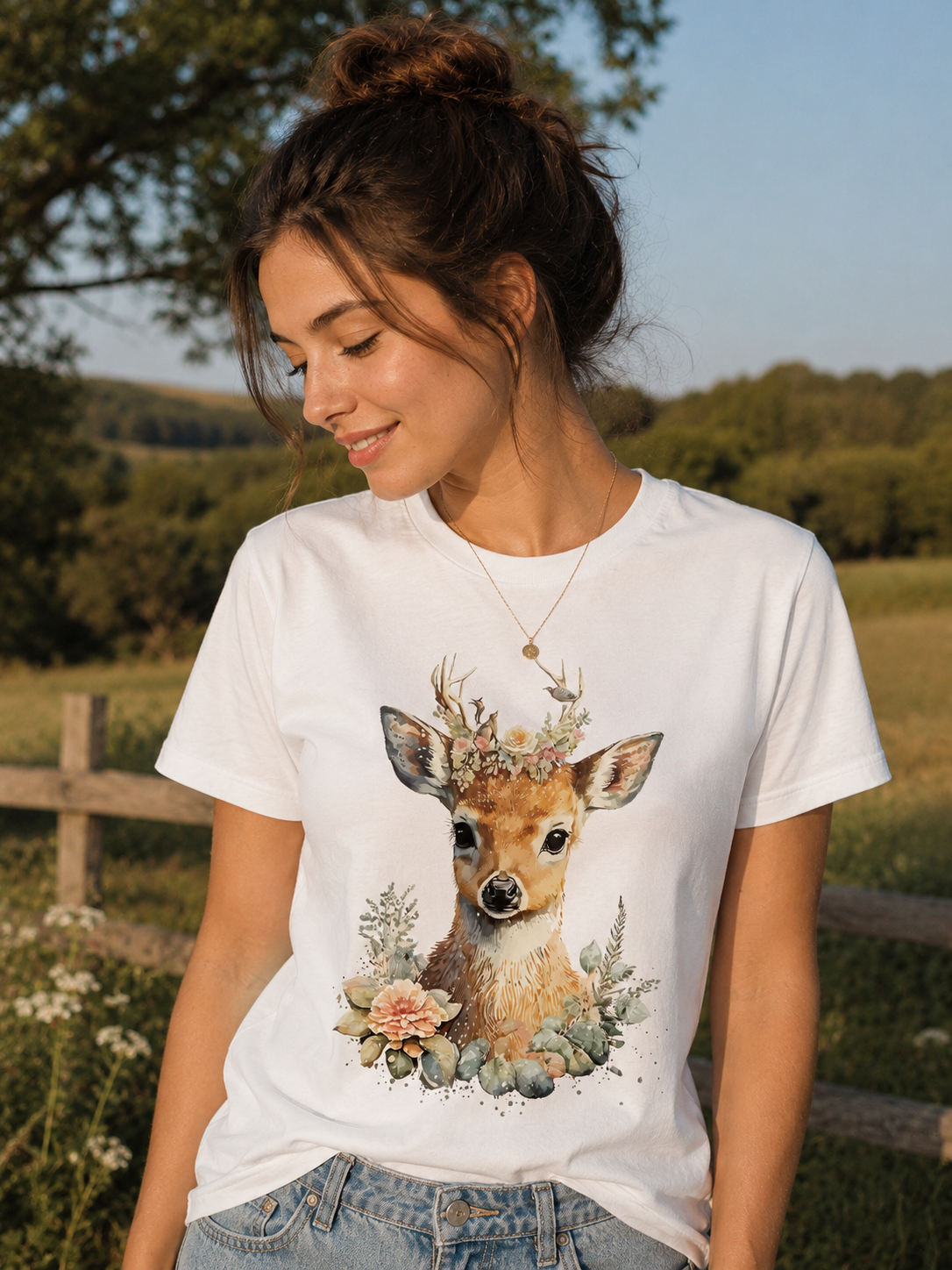 Forest Deer T-Shirt Premium Bio Baumwolle Streetwear | Prolazon