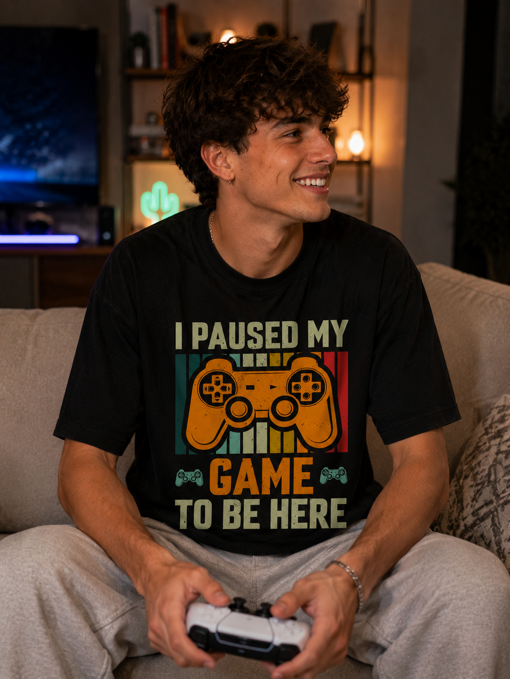 Retro Gamer T-Shirt Premium Bio Baumwolle Streetwear | Prolazon