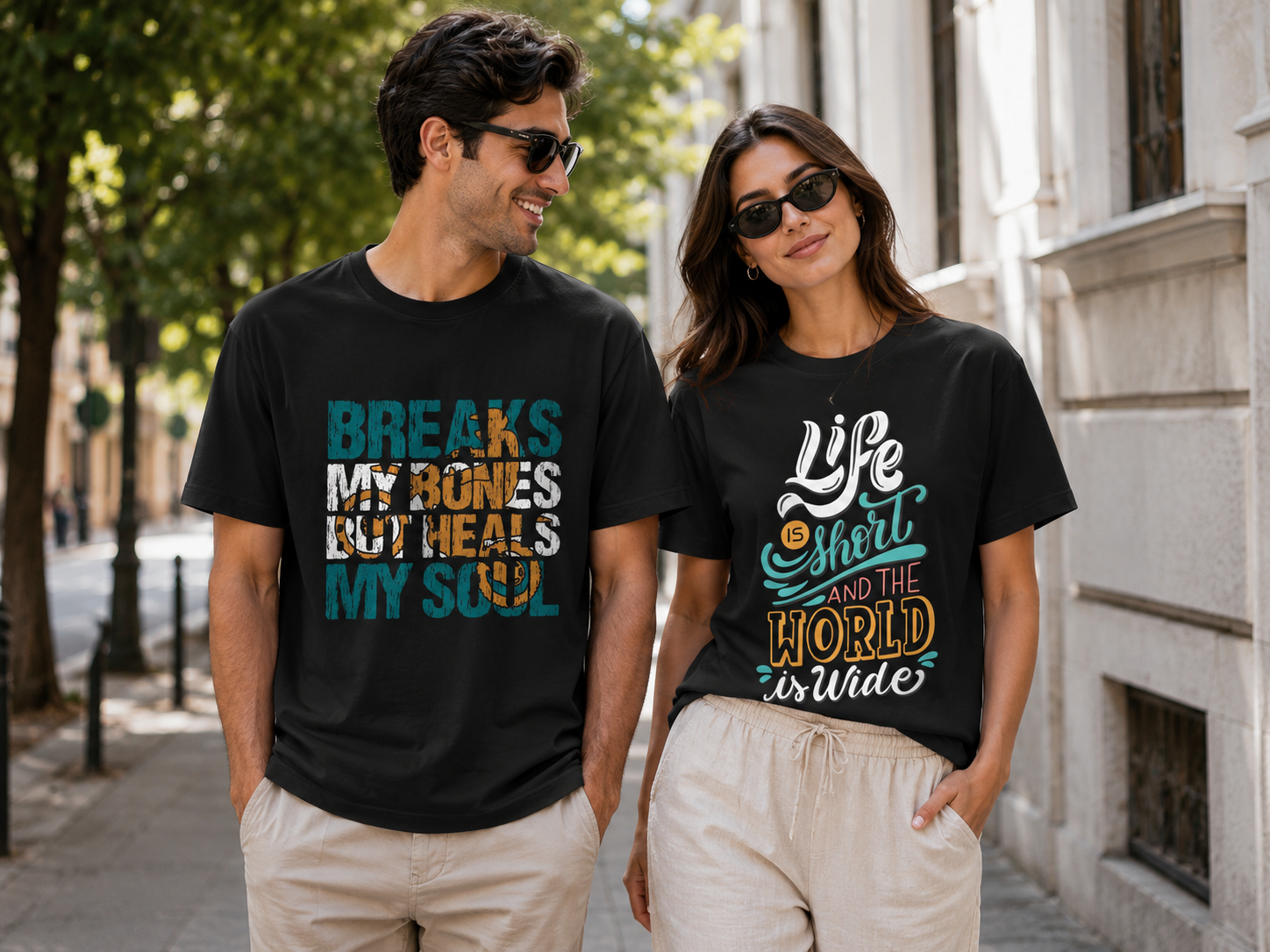 Retro Typo T-Shirt Premium Bio Baumwolle Streetwear | Prolazon
