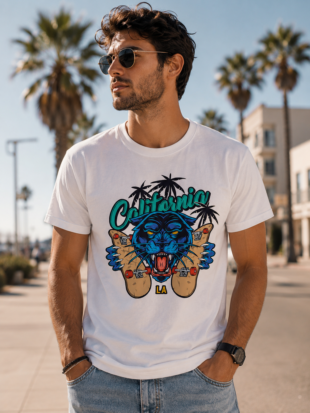 California Panther T-Shirt Premium Bio Baumwolle Streetwear | Prolazon