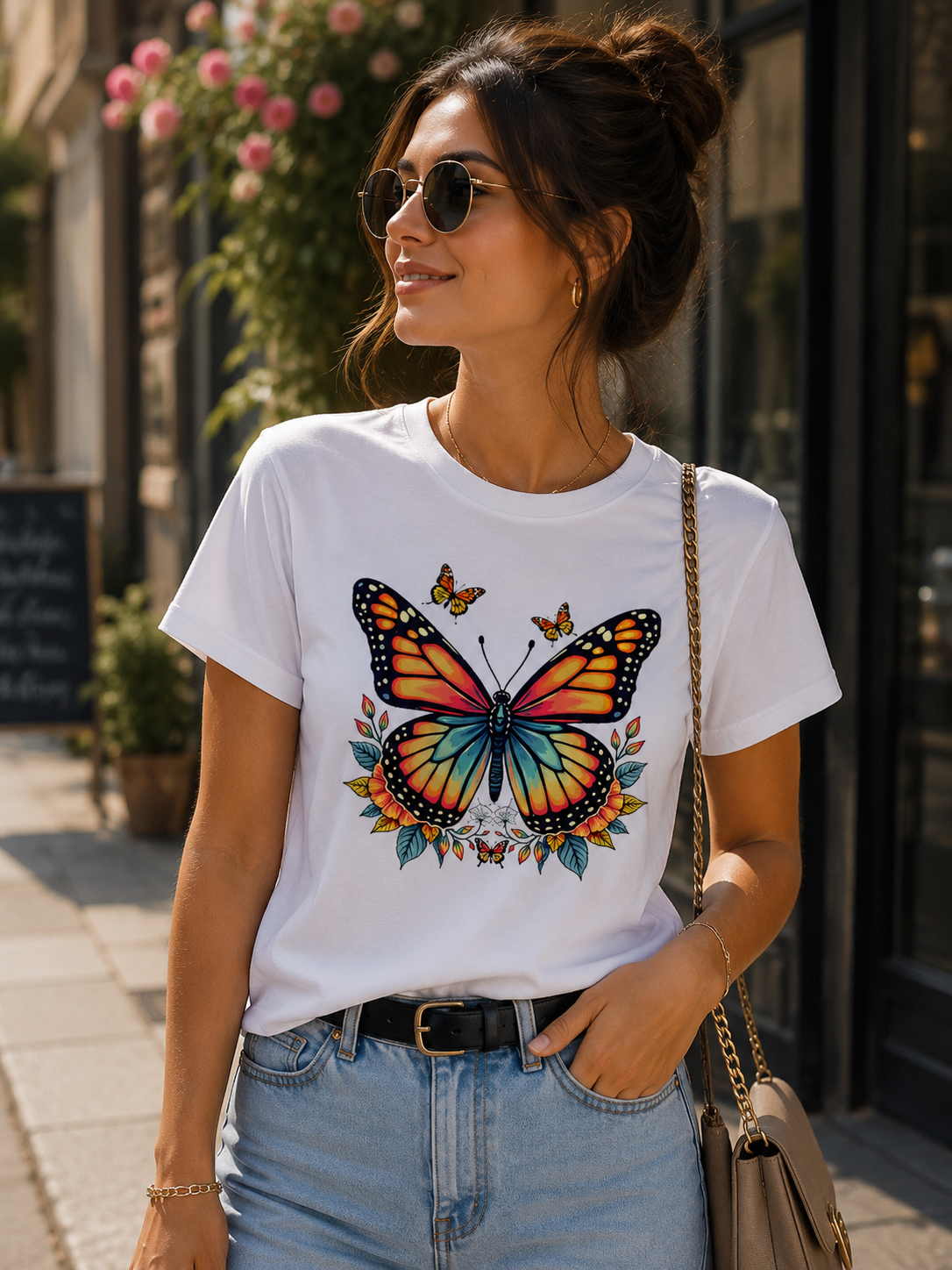 Butterfly T-Shirt Damen Premium Bio Baumwolle | Prolazon
