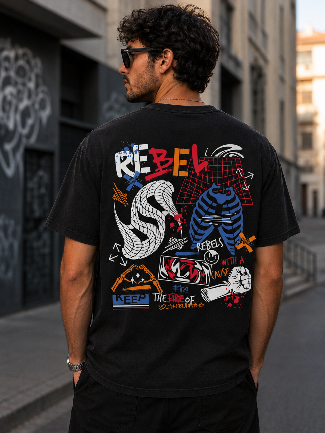 Rebel-B T-Shirt Premium Bio Baumwolle Streetwear | Prolazon