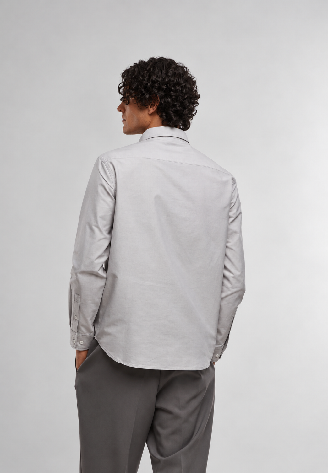 ELIAN – Cotton Shirt | Light Grey | Prolazon