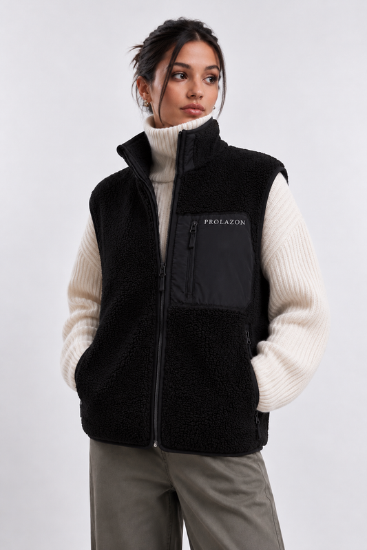 NORDIC Bear Sherpa Weste Shwarz | PROLAZON