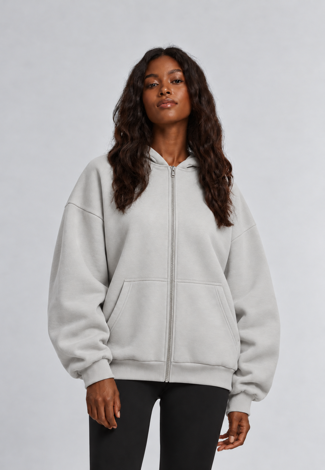 Muse – Relaxed Fit Zip Hoodie Light Grey | Prolazon