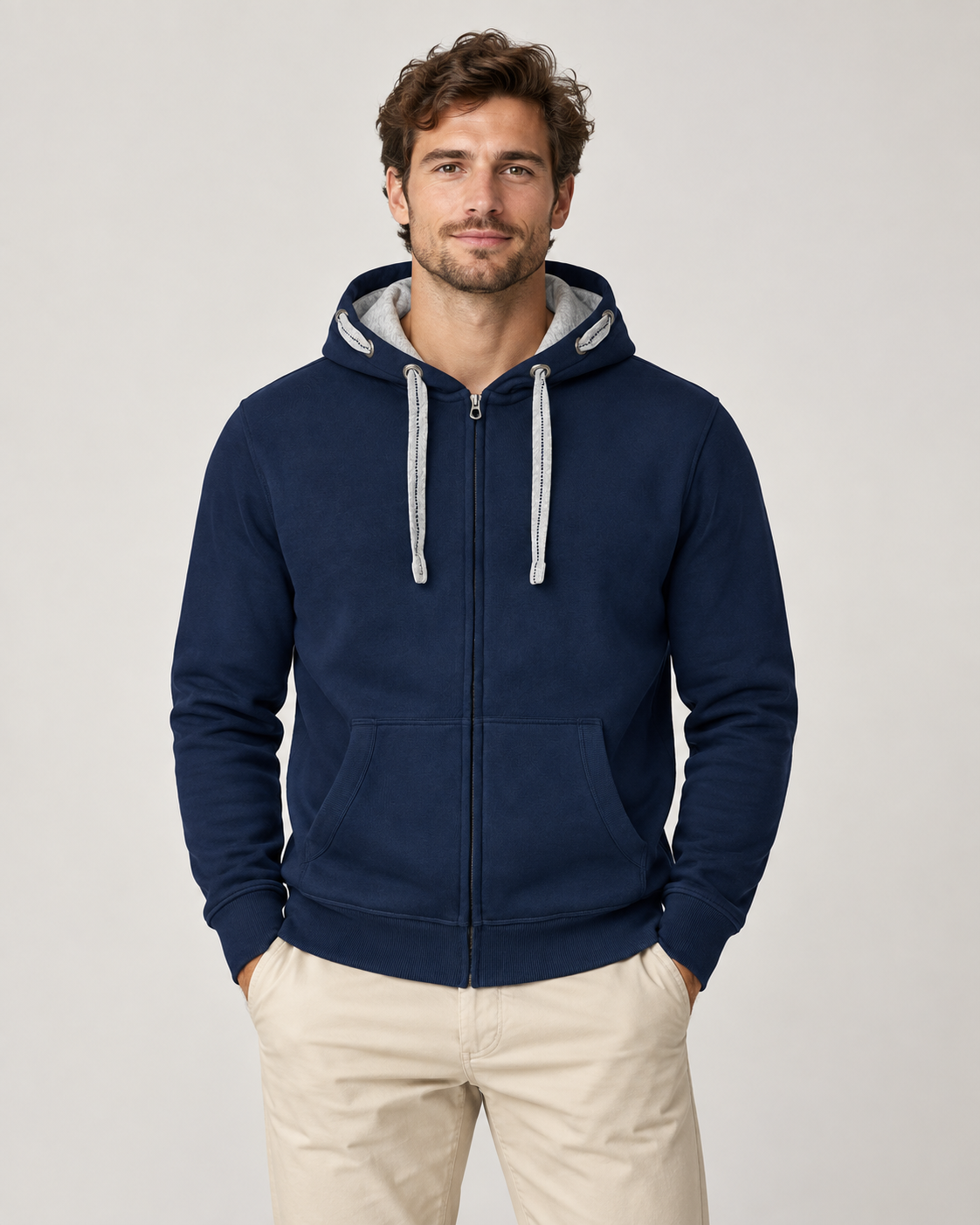 FIGHTER Zip Hoodie Navy  | Prolazon