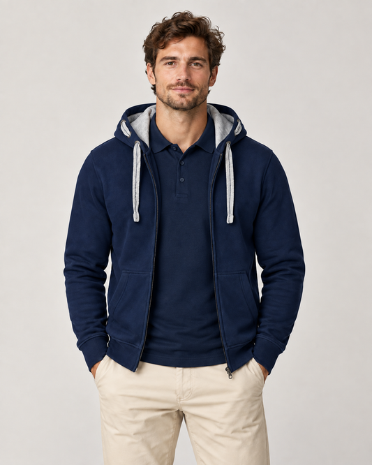 FIGHTER Zip Hoodie Navy  | Prolazon