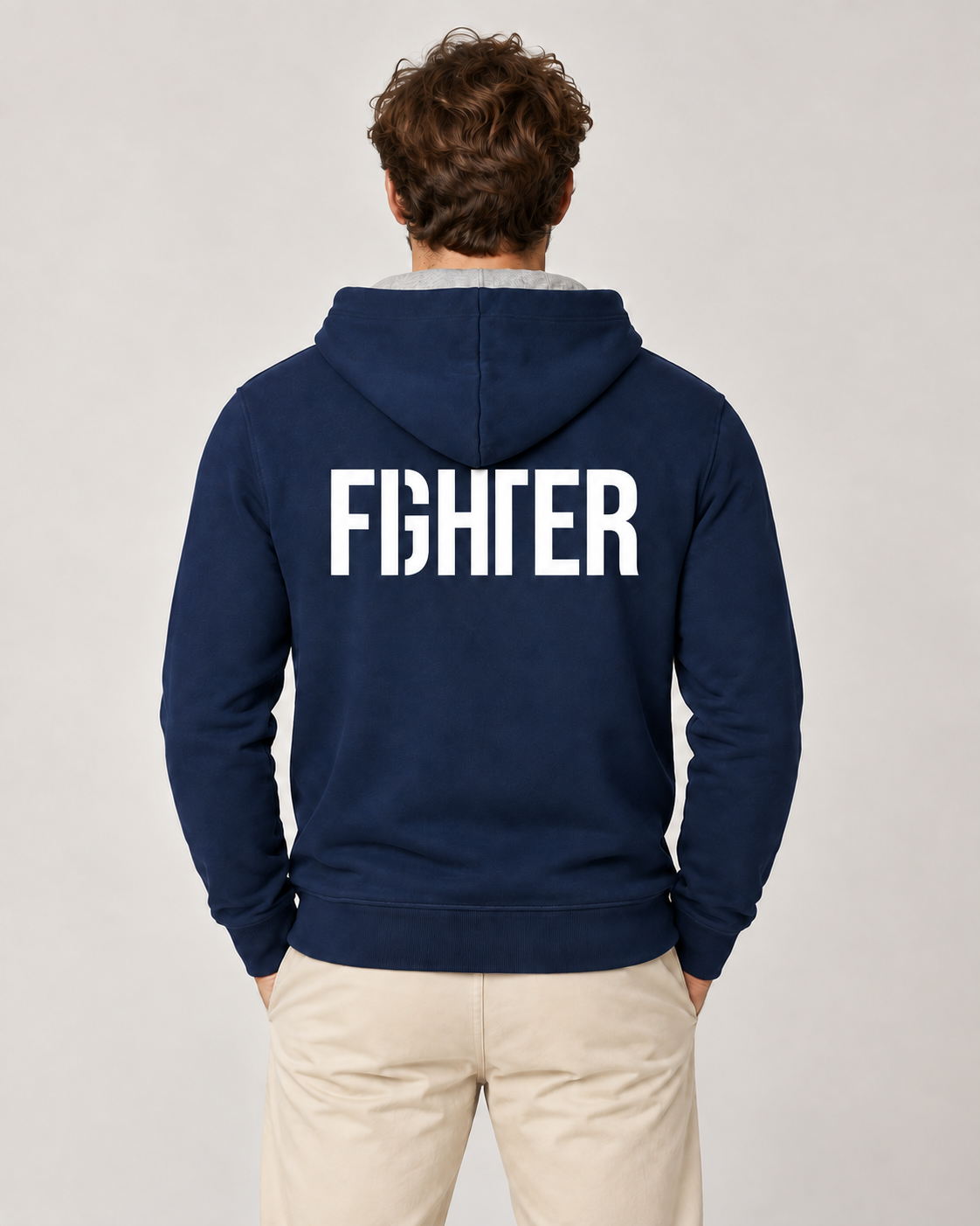 FIGHTER Zip Hoodie Navy  | Prolazon