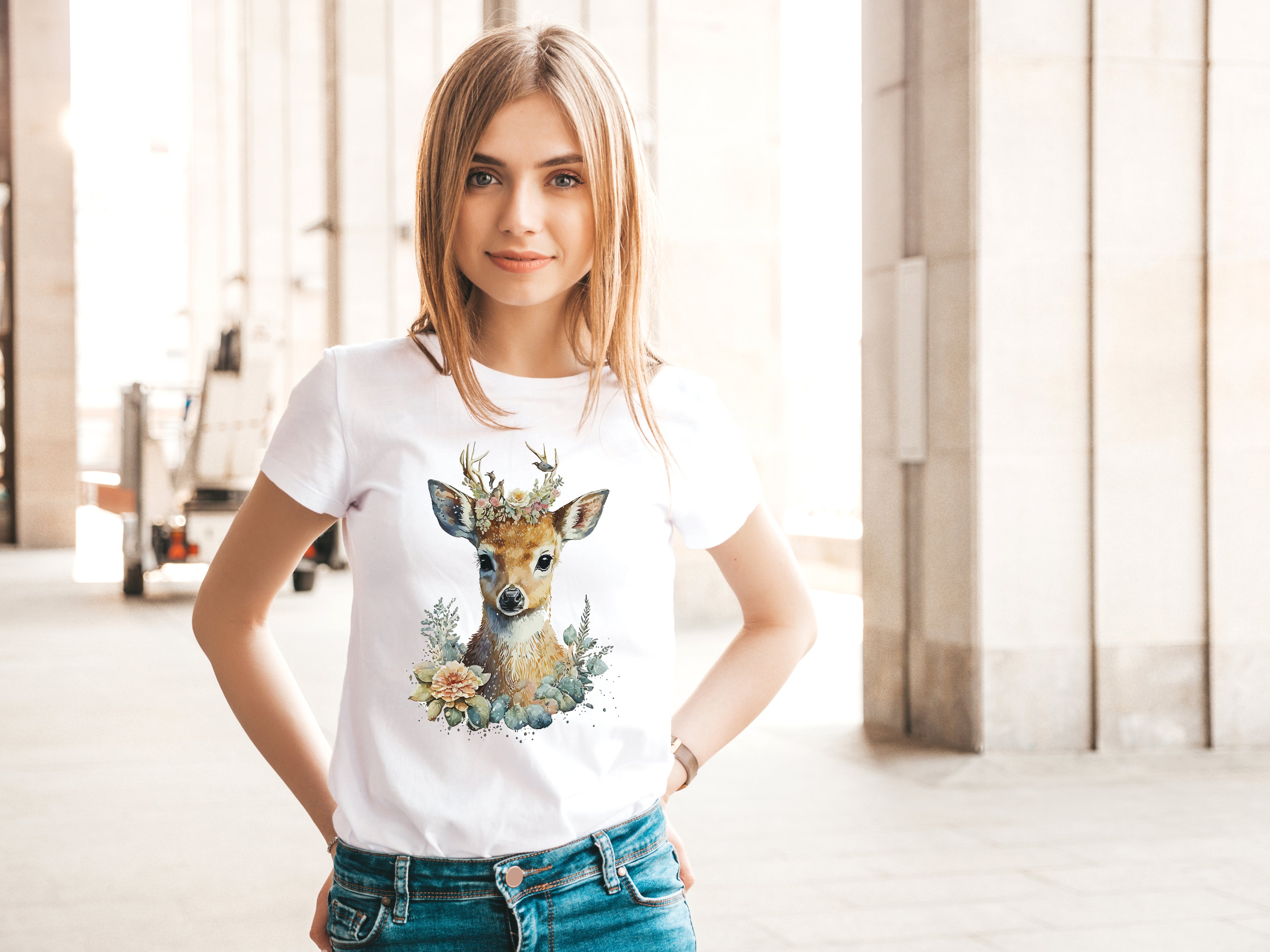 Forest Deer T-Shirt Premium Bio Baumwolle Streetwear | Prolazon